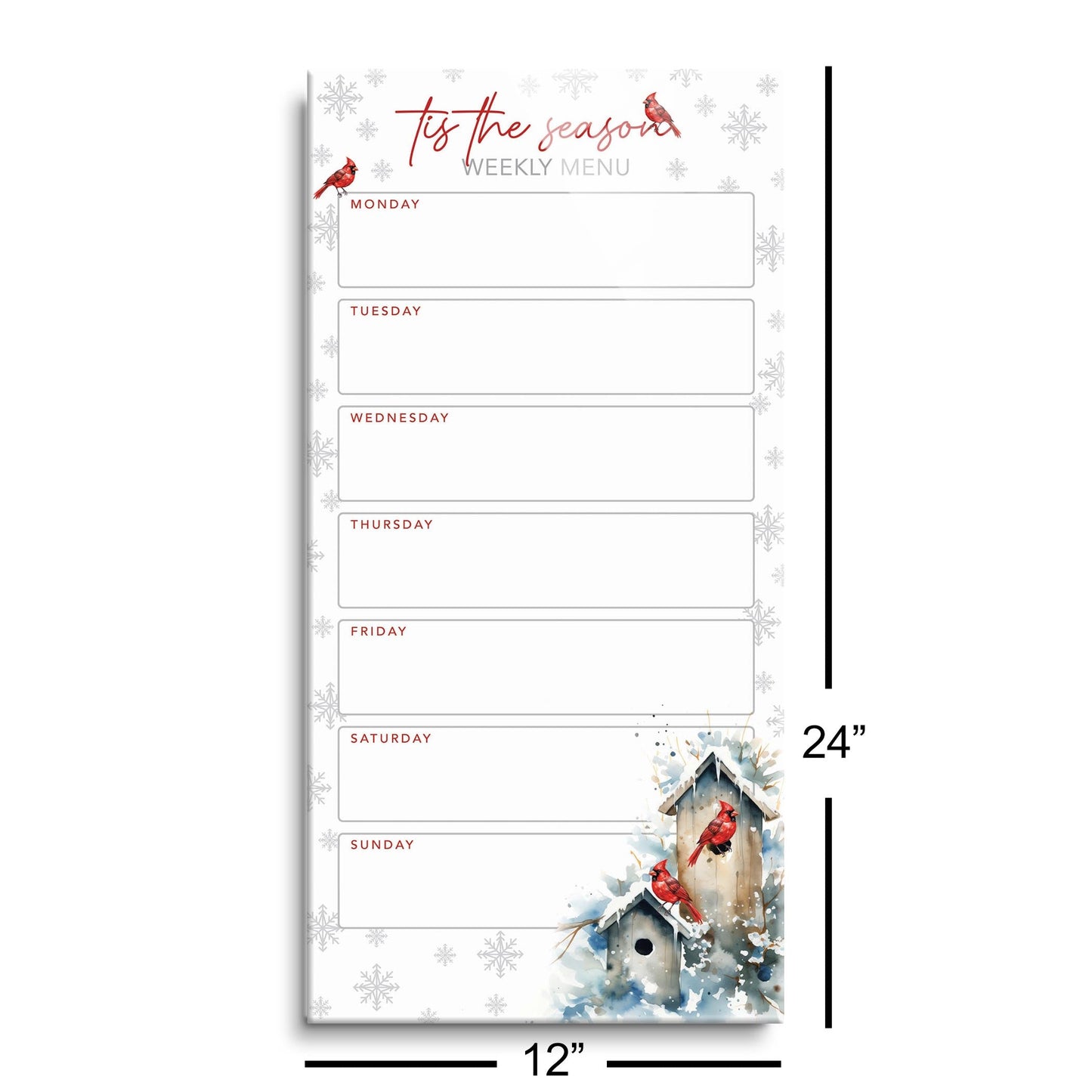 Classic Cardinals Menu Board | 12x24