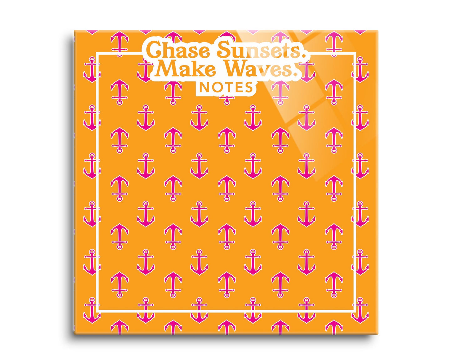 Coastal Chase Sunsets Make Waves Notes Orange | 8x8