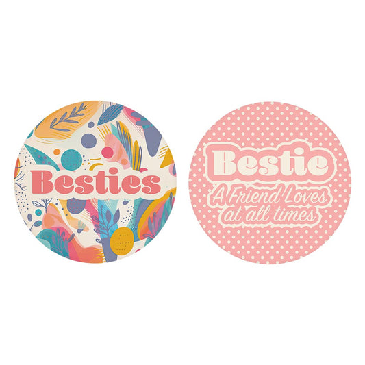 Besties Pattern and Pink Polka Dot | 2.65x2.65