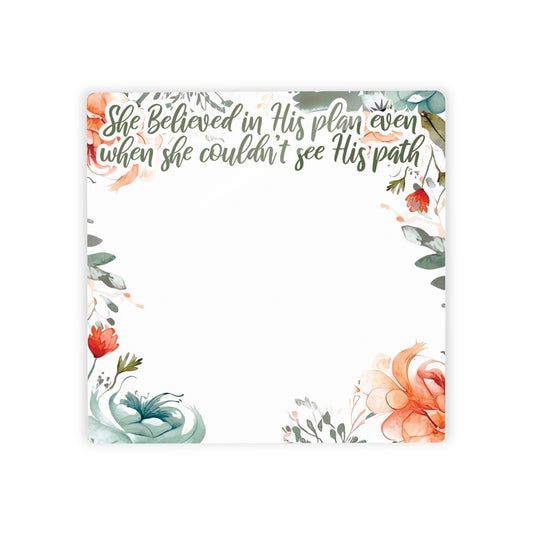 Colorful Faith Notes Floral She Believed | 4x4