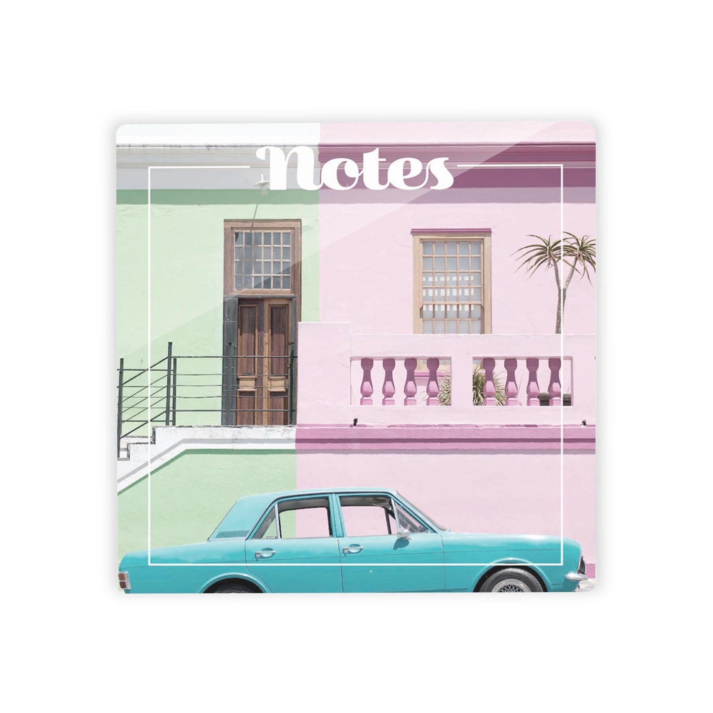 Retro Pastel Notes Teal Car | 4x4