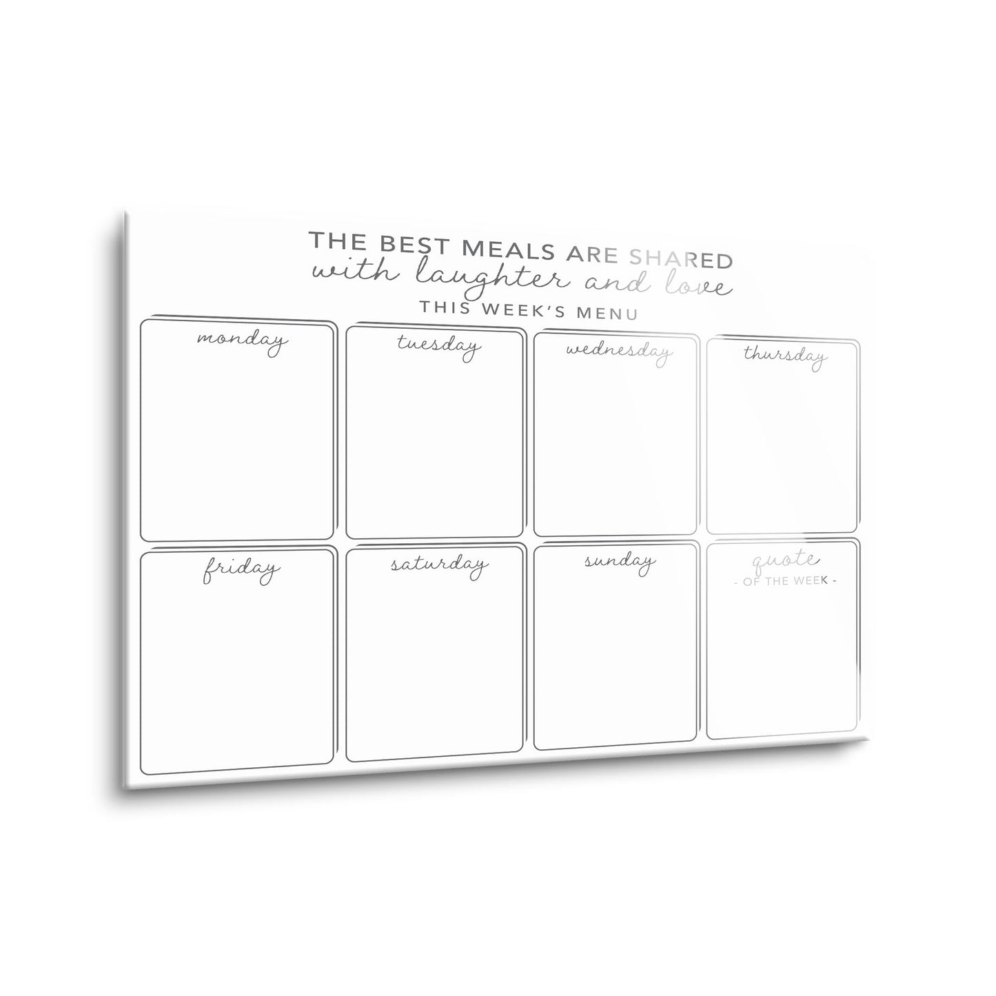 Minimalistic White Laughter and Love Menu Board | 16x12