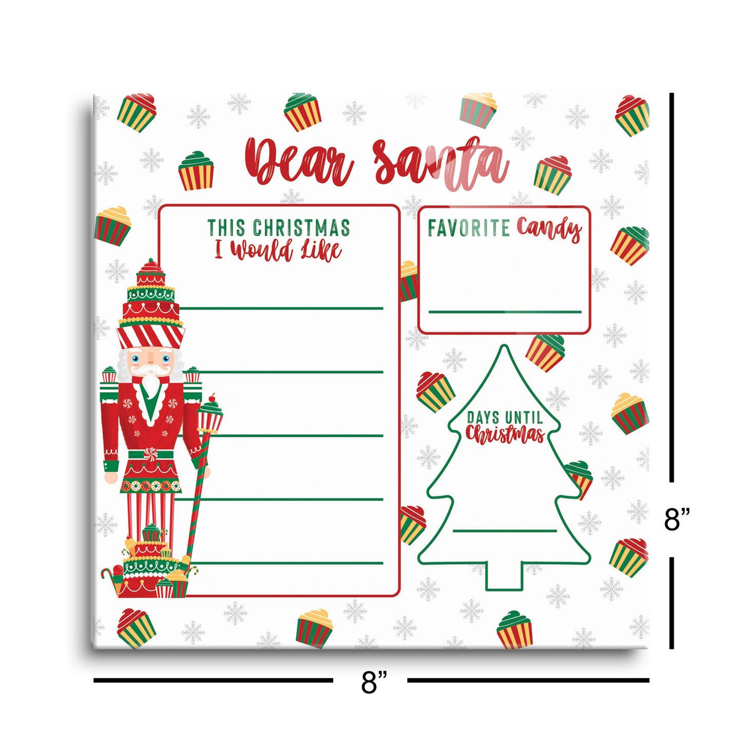 Classic Candyland Nutcracker Dear Santa | 8x8