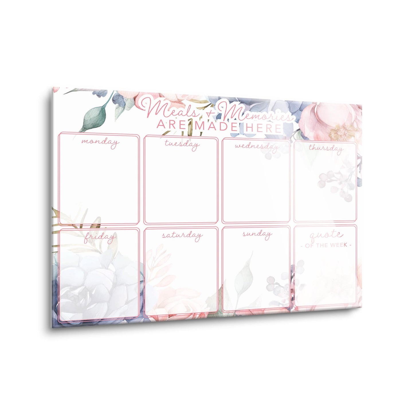 Floral Meals & Memories Weekly Menu | 16x12