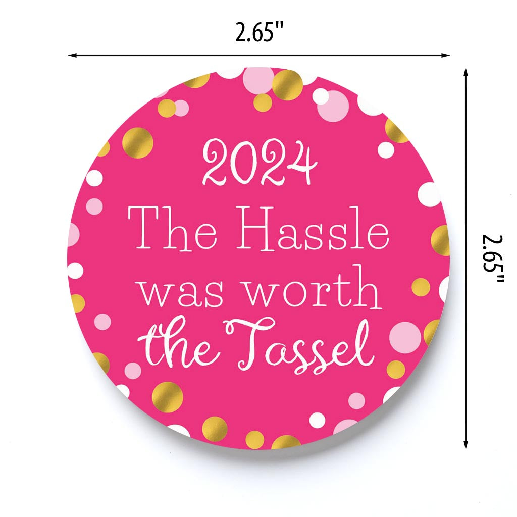 Graduation 2024 Worth The Tassel Pink Confetti | 2.65x2.65