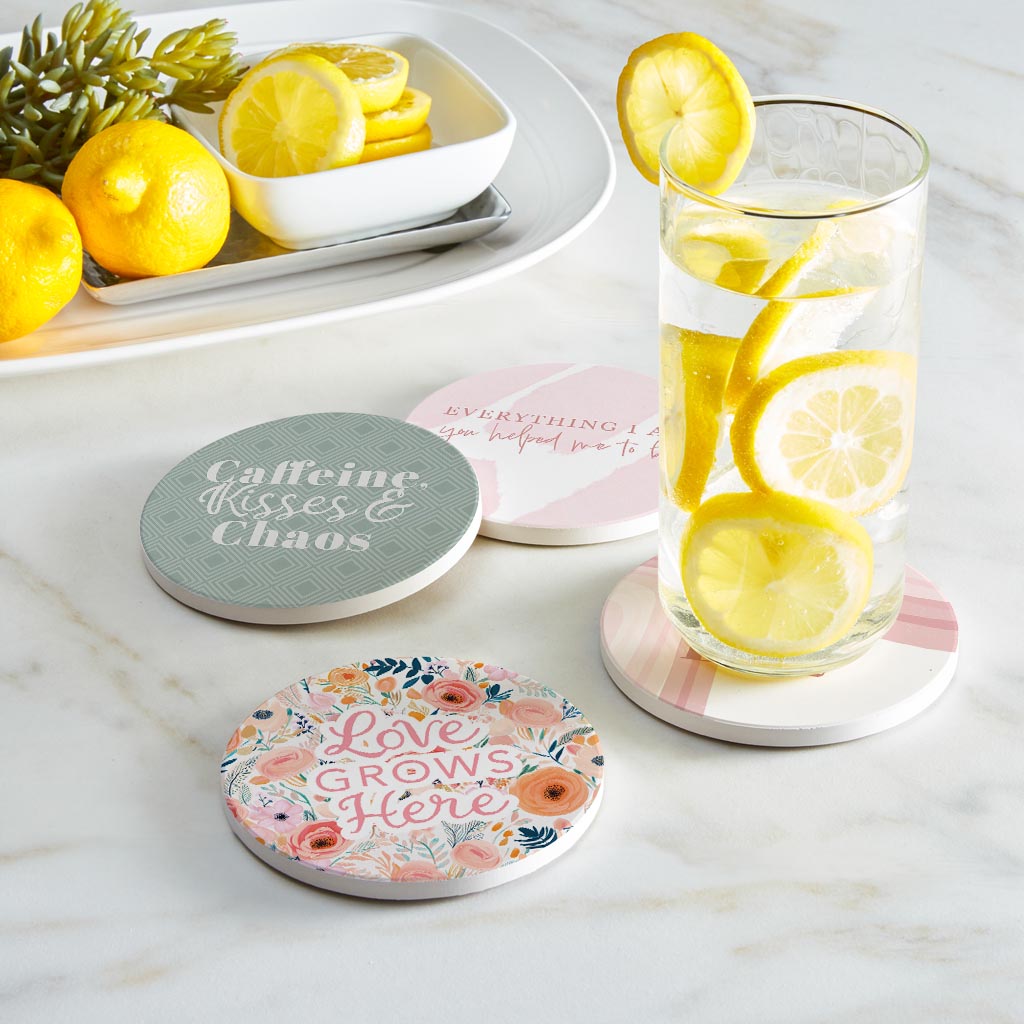 Mother's Day Offset Circle Coaster Set | 4x4