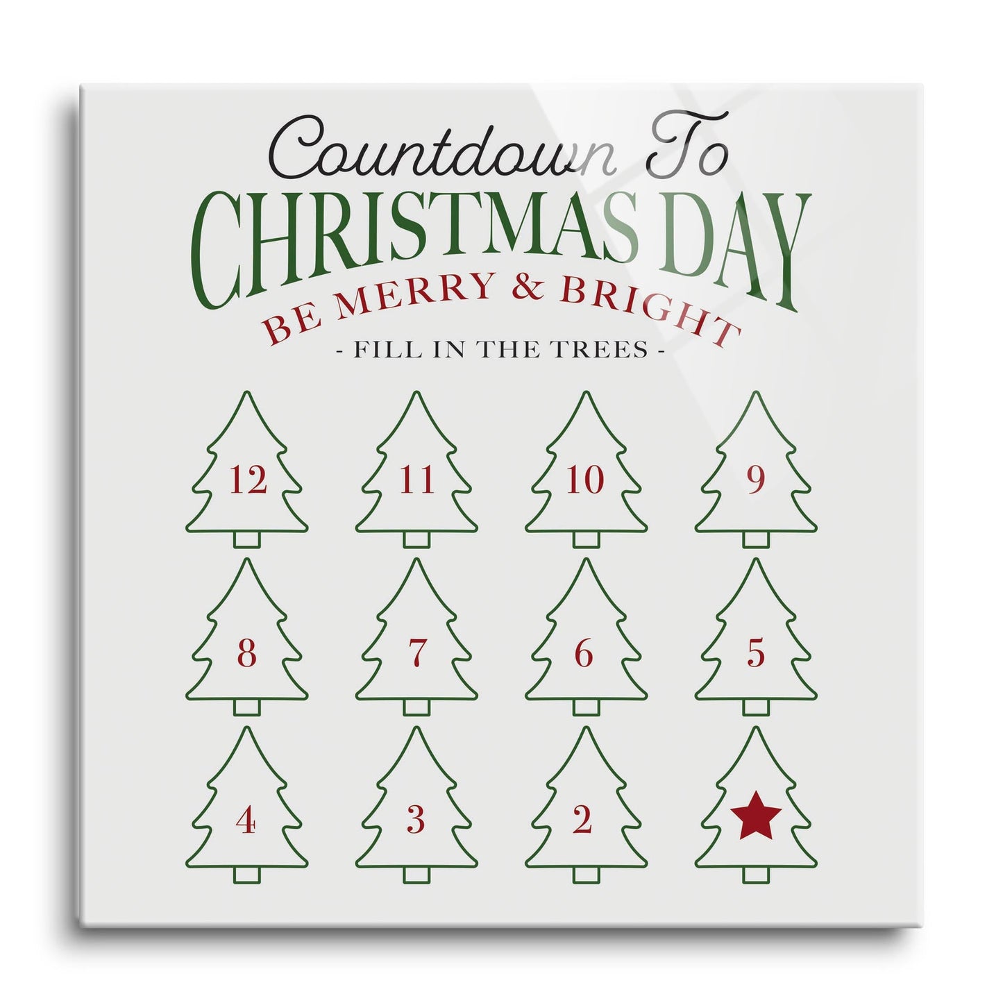 Countdown to Christmas Day Trees | 12x12