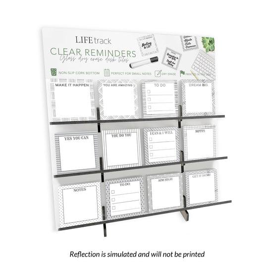 Clear Reminders Black & White Pattern GCSQ Display | 18.5x20