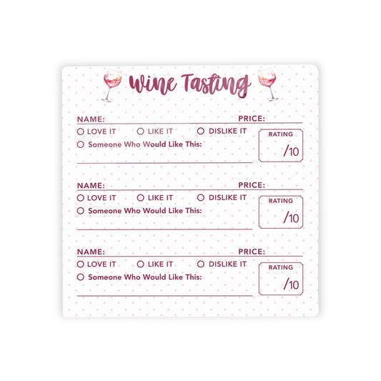 Wine Tasting Clear Reminder White | 4x4
