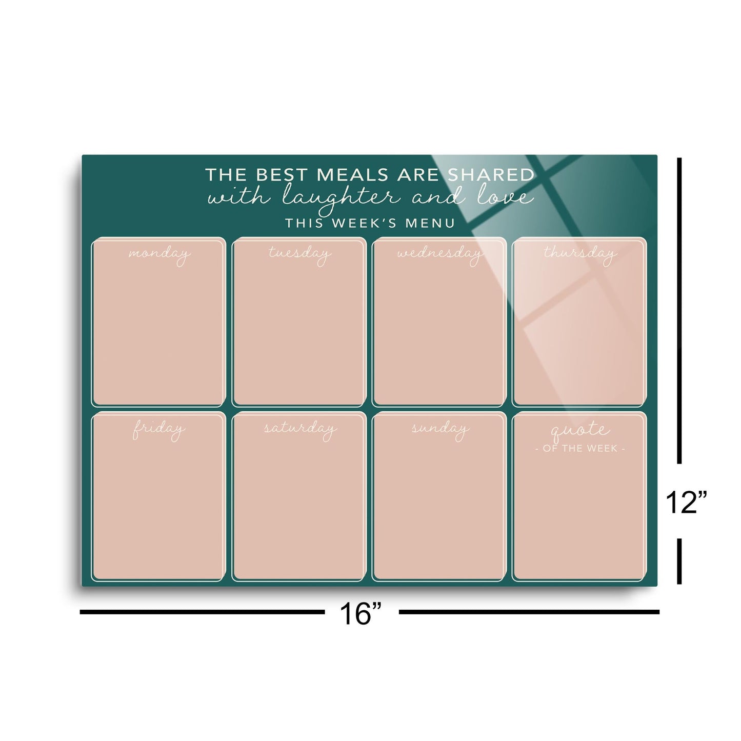 Minimalistic Green and Pink Menu Board | 16x12