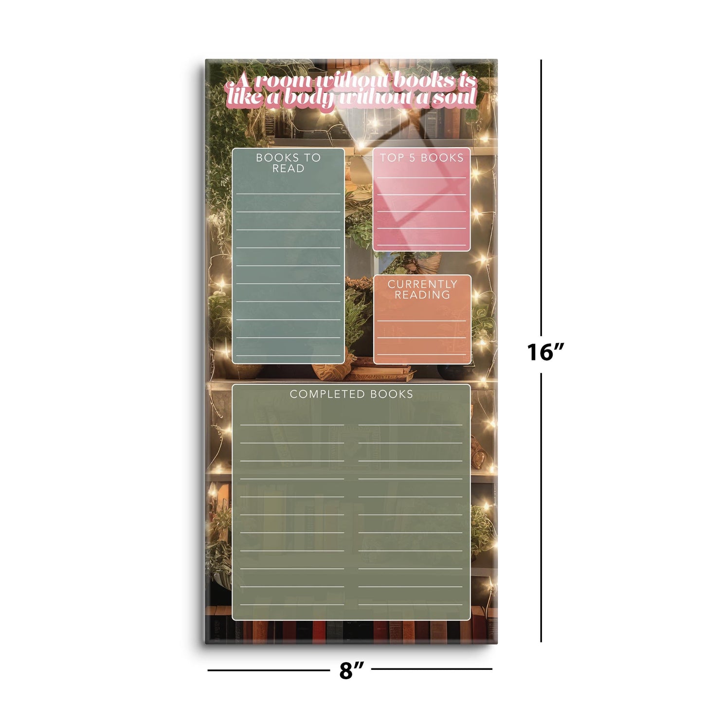 Lighted Book Nook Reading Tracker | 8x16