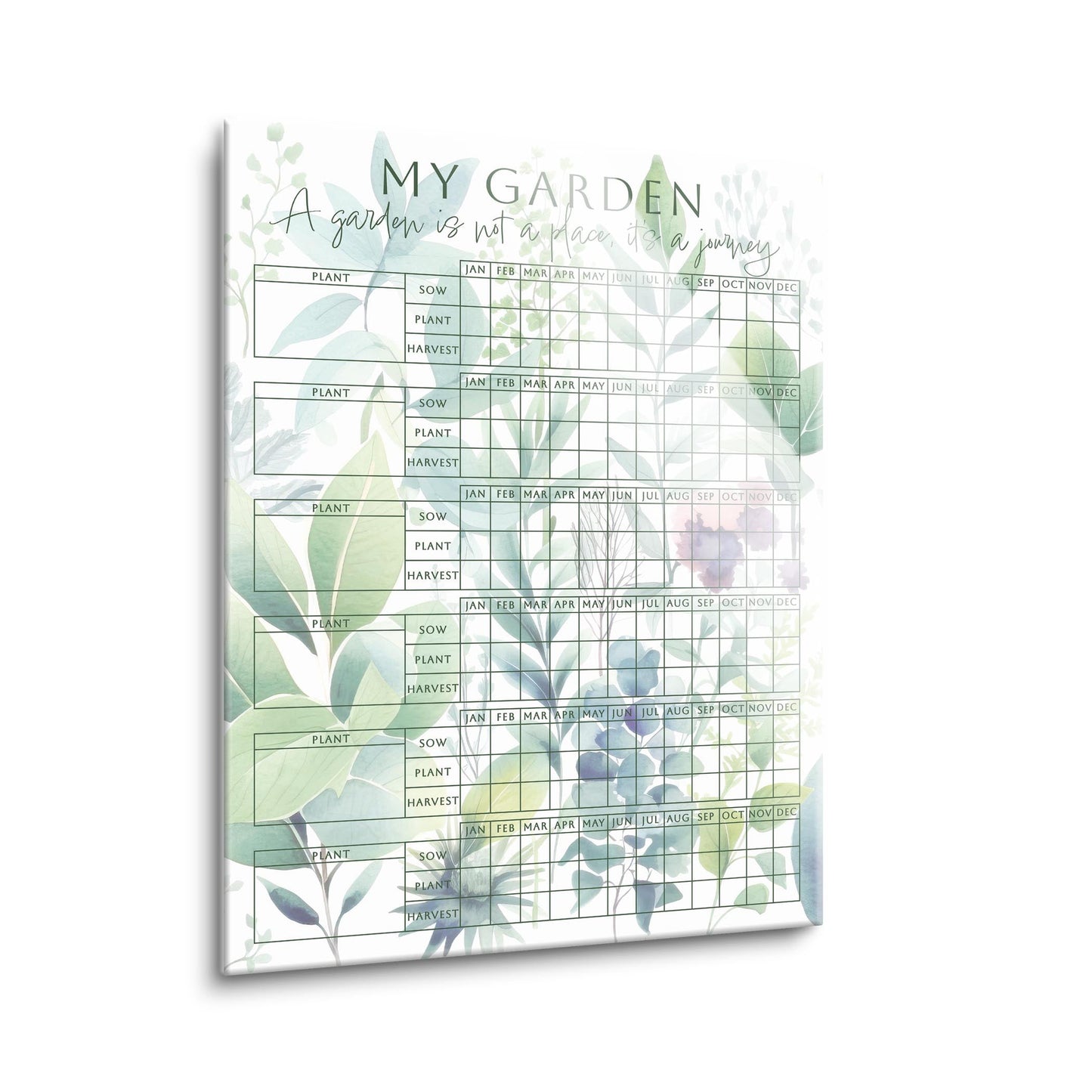 Garden Planner Garden is a Journey Painted Leaves | 12x16