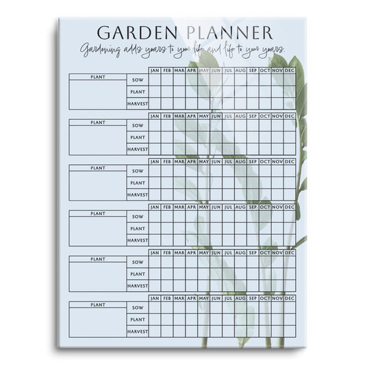 Garden Planner Blue with Green Sprigs | 12x16