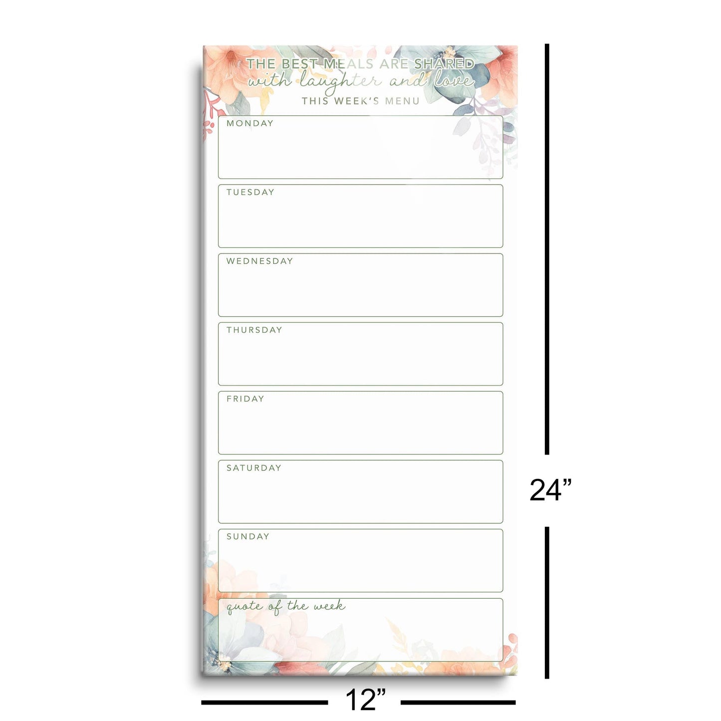 Floral Laughter & Love Weekly Menu | 12x24