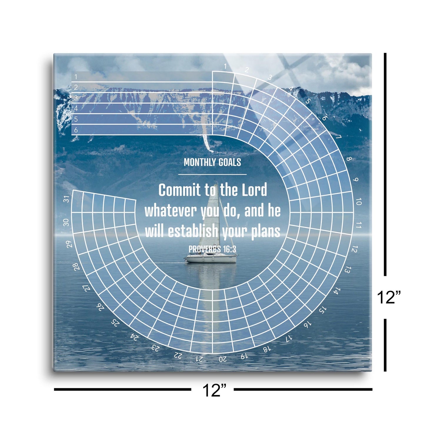 Mountain Sailboat Habit Tracker | 12x12