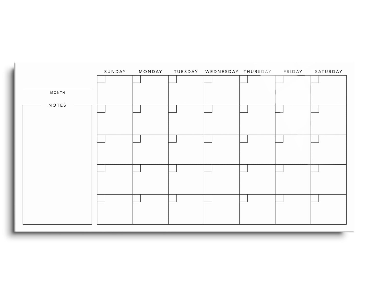 Minimalistic White Calendar | 24x12