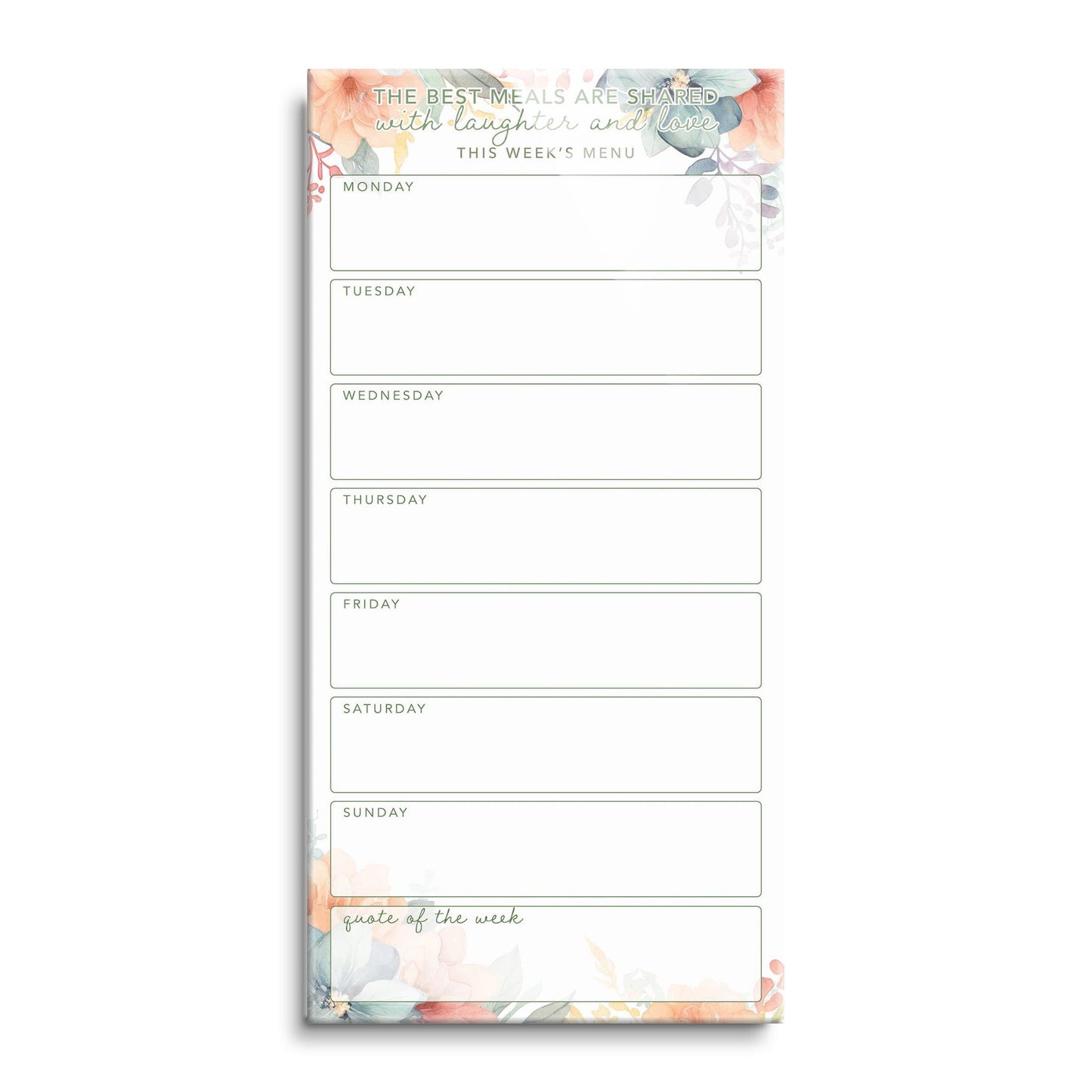 Floral Laughter & Love Weekly Menu | 12x24