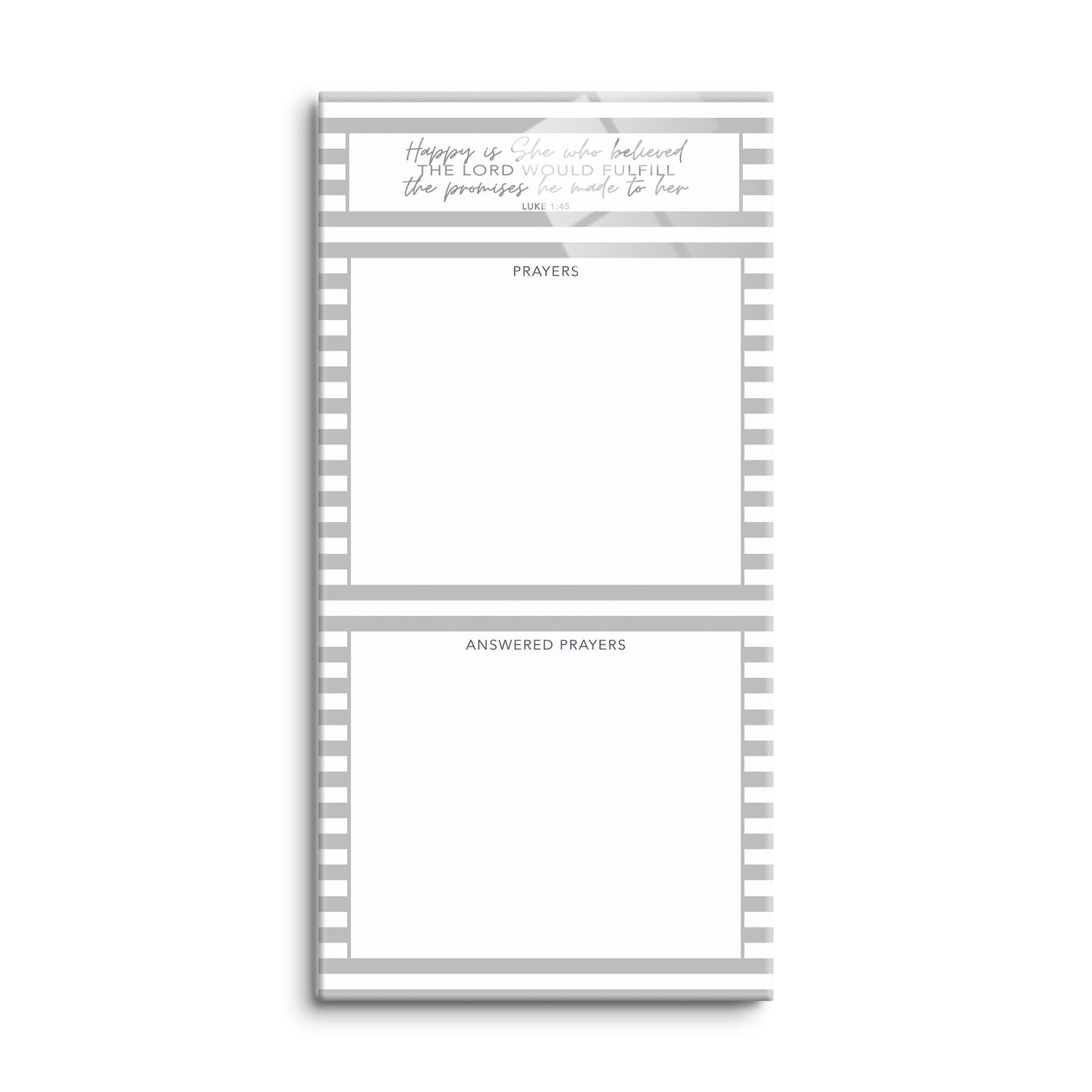 Gray Stripe Happy Is She Prayer Tracker | 8x16