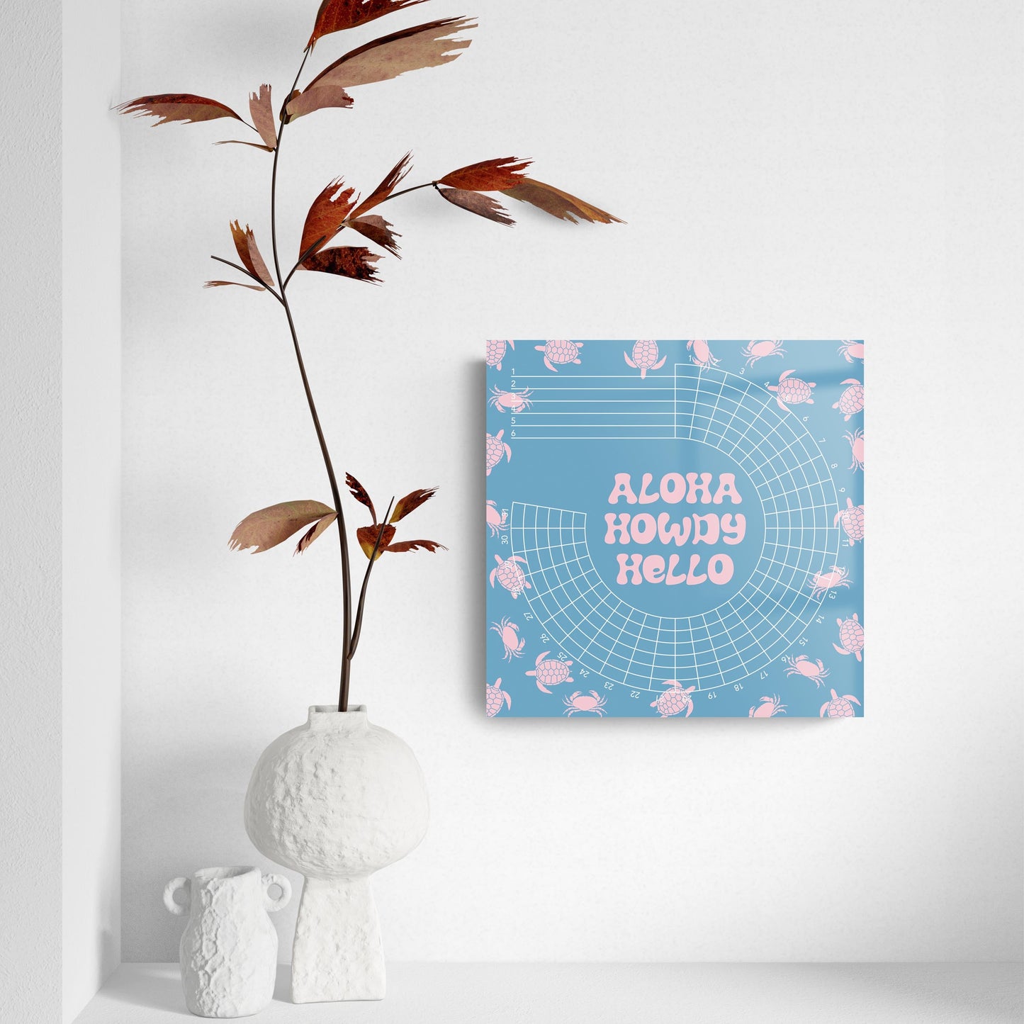 Coastal Aloha Howdy Hello | 8x8