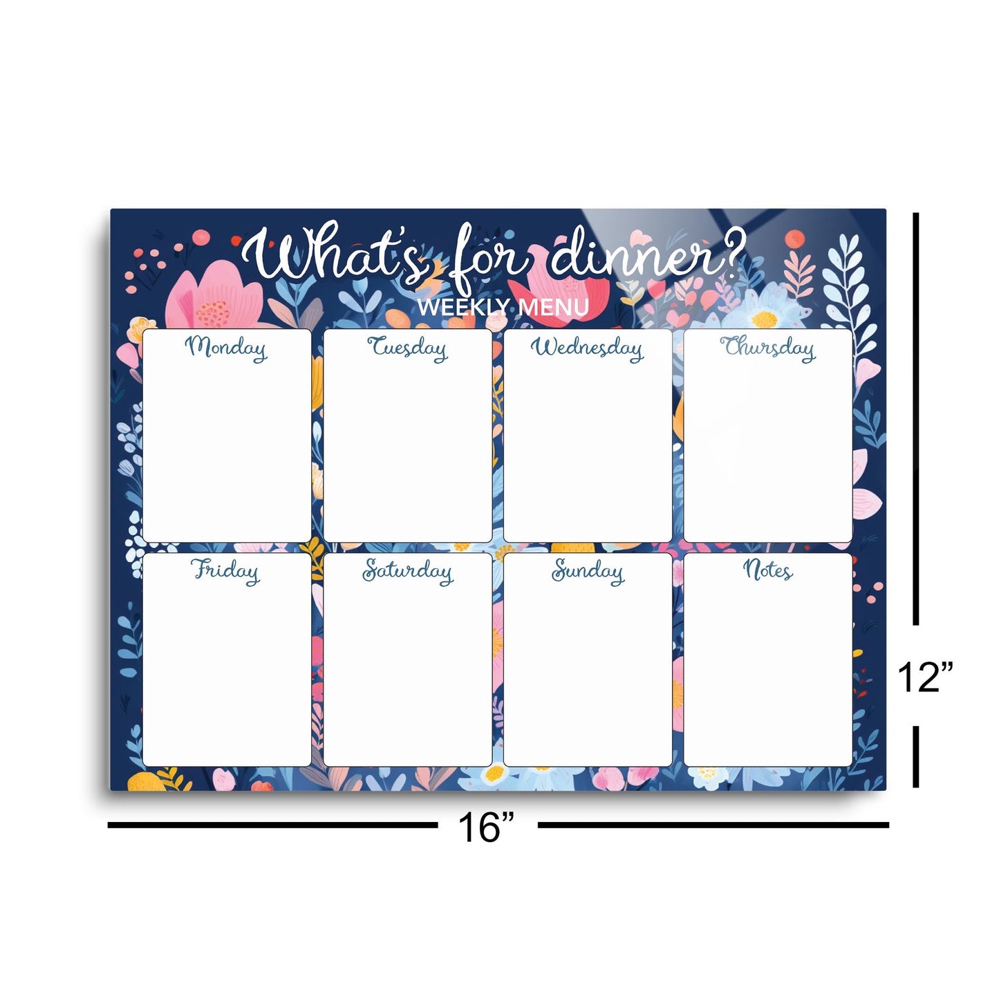 Spring Tracker Floral Menu What's For Dinner | 16x12