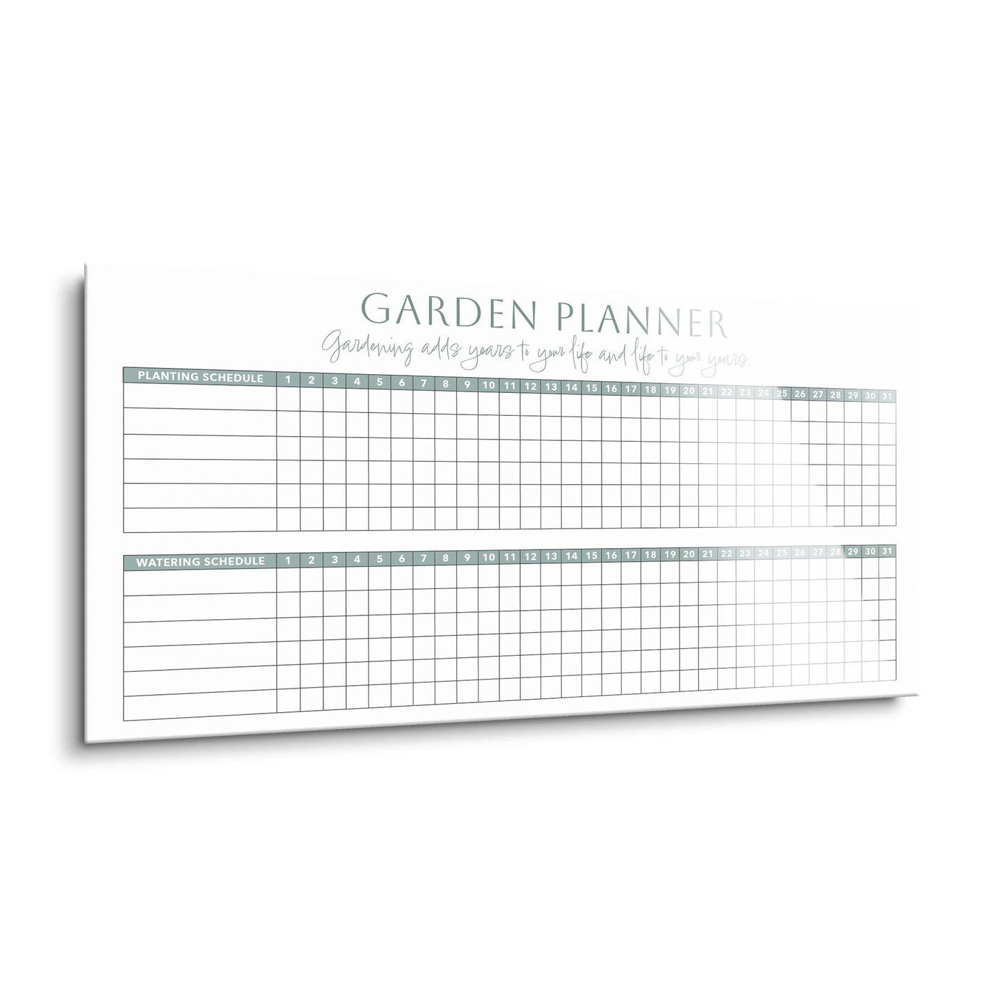 Garden Planner White and Green | 24x12