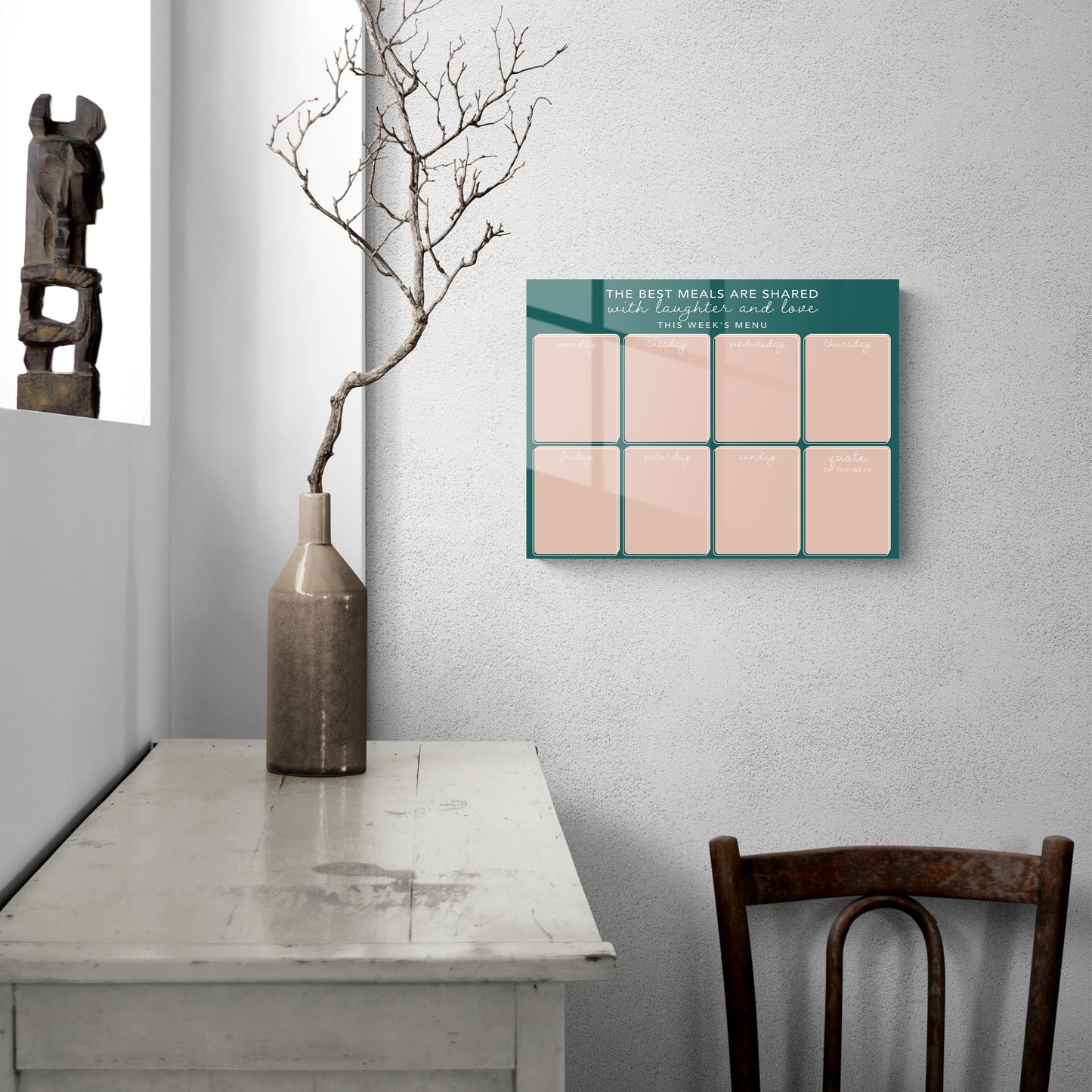 Minimalistic Green and Pink Menu Board | 16x12