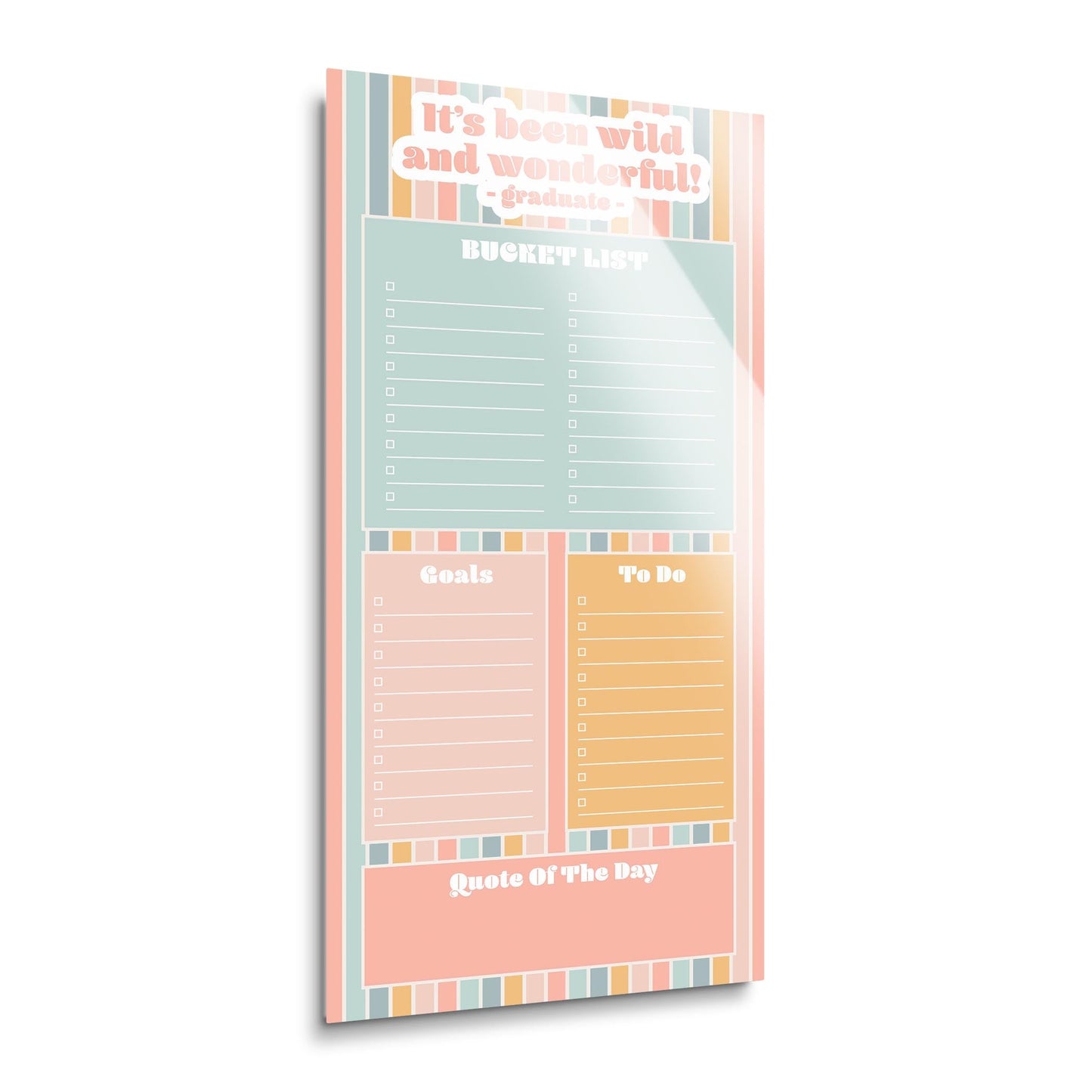 Graduation Tracker Pastel Stripe Wild Wonderful | 12x24