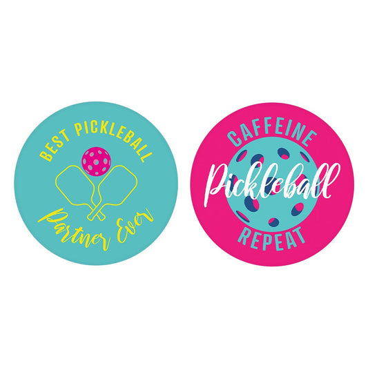 Neon Pickleball Best Partner & Caffeine Repeat | 2.65x2.65