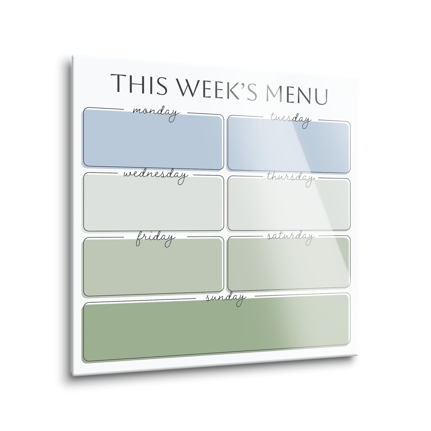 Minimalistic Green and Blue This Week's Menu | 12x12