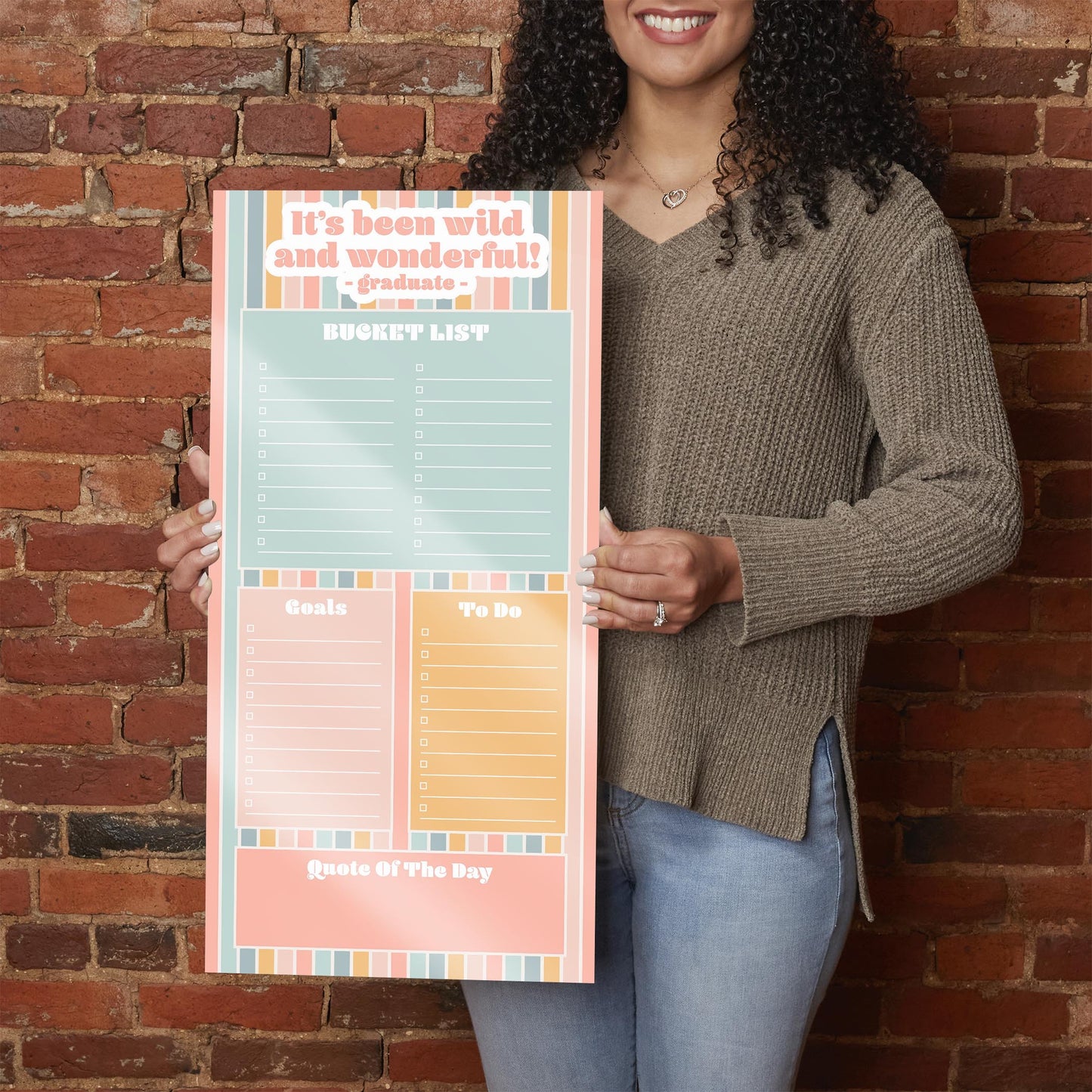 Graduation Tracker Pastel Stripe Wild Wonderful | 12x24