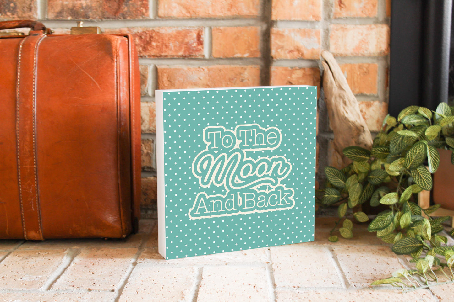 Valentine's Day To The Moon And Back Teal | 10x10