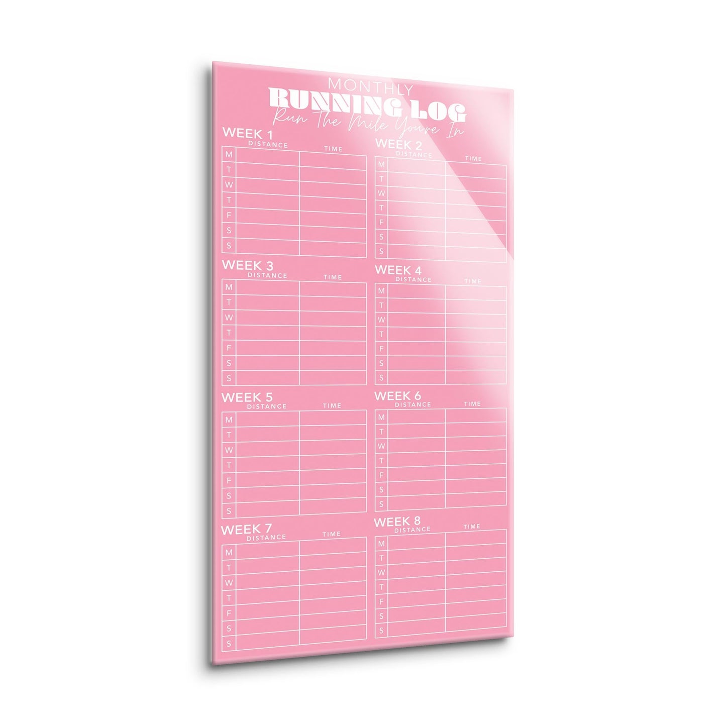 8 Week Running Tracker Pink | 8x16