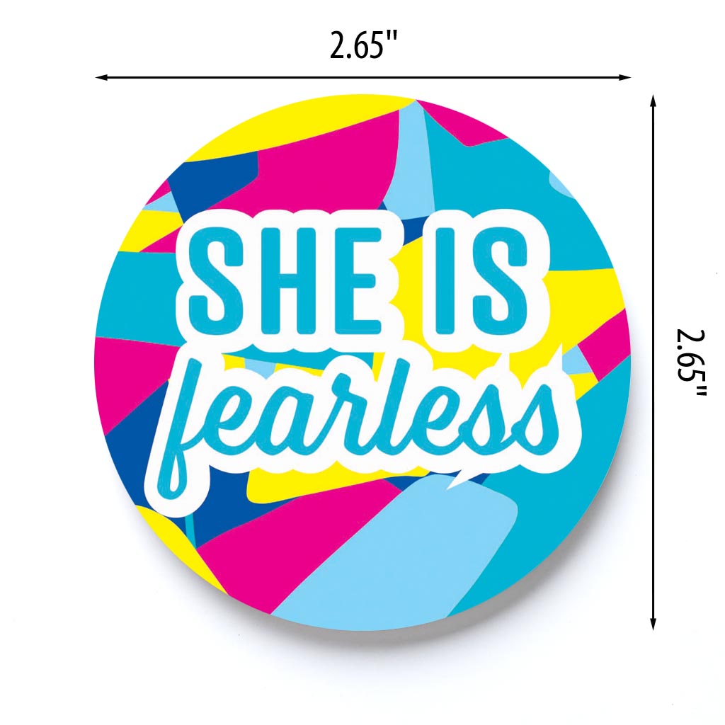 She Is Fearless Bright Pattern | 2.65x2.65