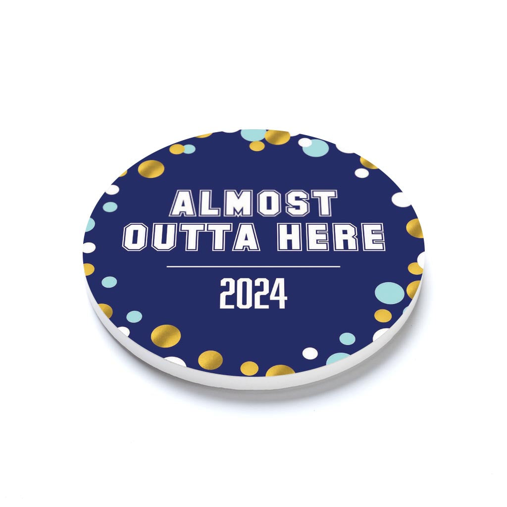 Graduation 2024 Outta Here Blue Confetti | 4x4