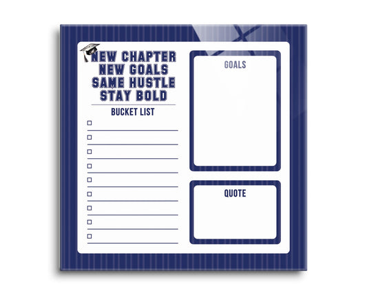 Graduation Tracker Navy Stripe Stay Bold | 8x8