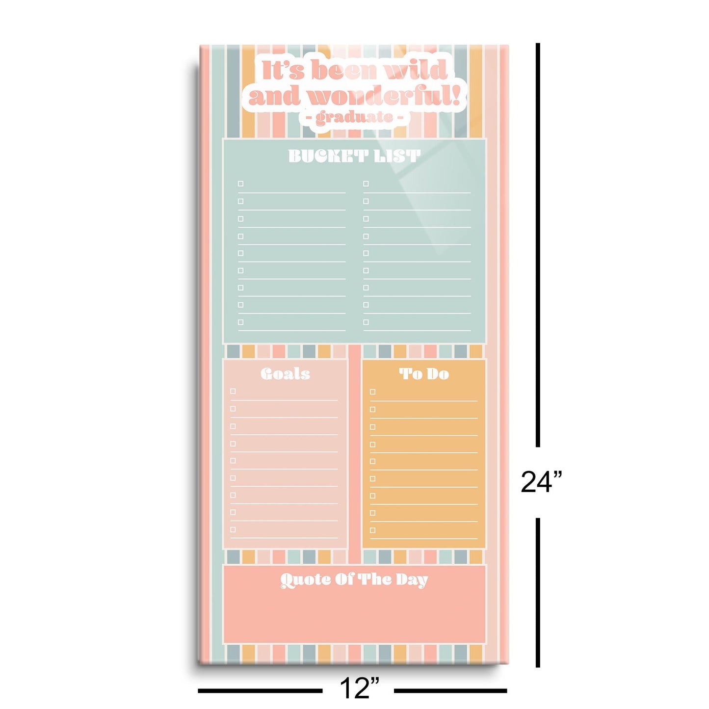 Graduation Tracker Pastel Stripe Wild Wonderful | 12x24