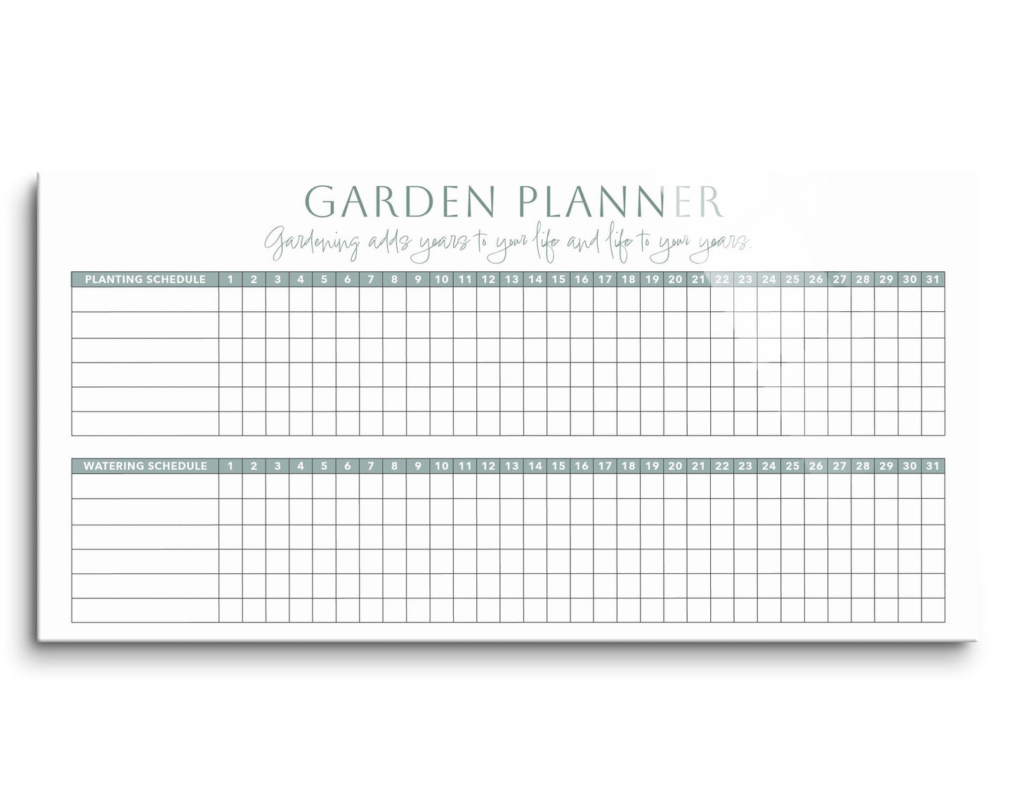 Garden Planner White and Green | 16x8