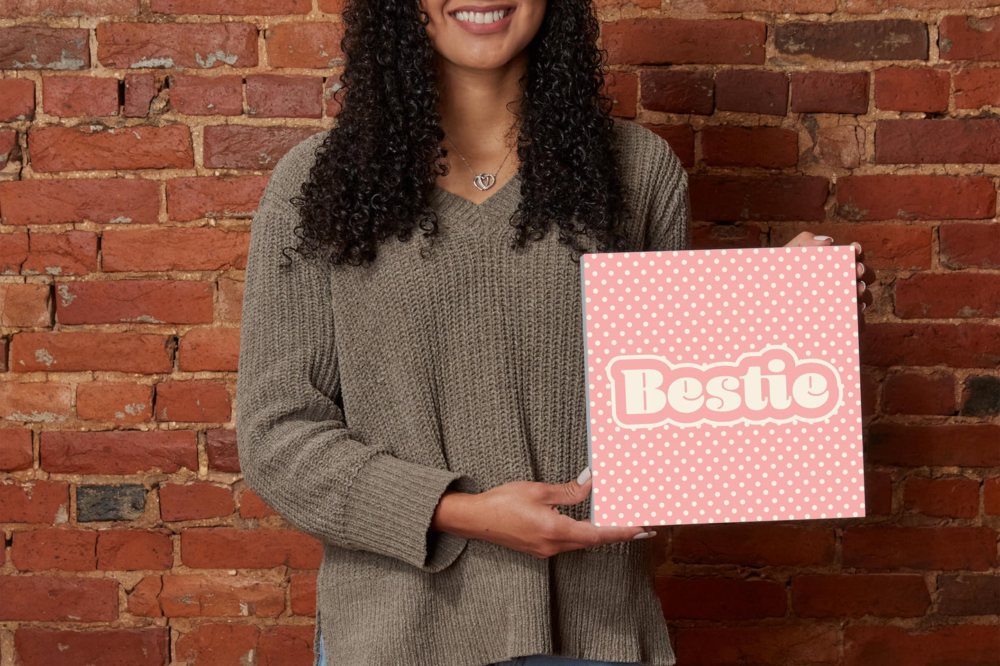 Valentine's Day Bestie Pink Polka Dot | 10x10