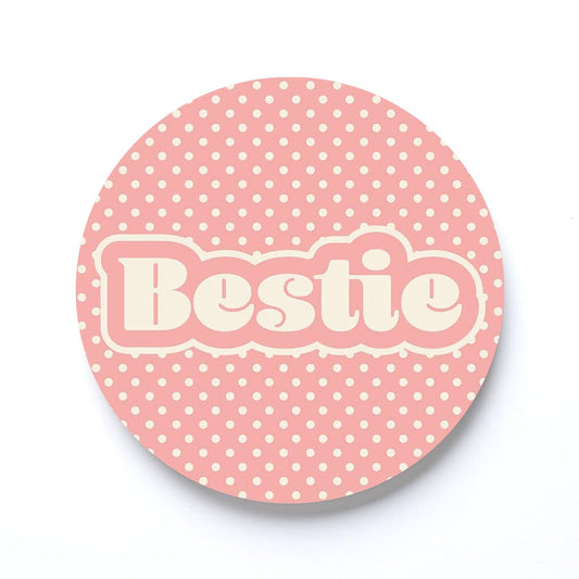 Valentine's Day Bestie Pink Polka Dot | 4x4