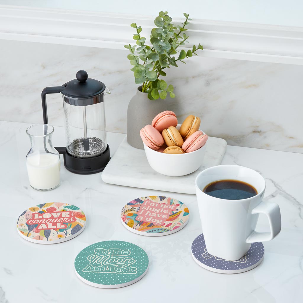 Valentine's Offset Circle Coaster Set | 4x4