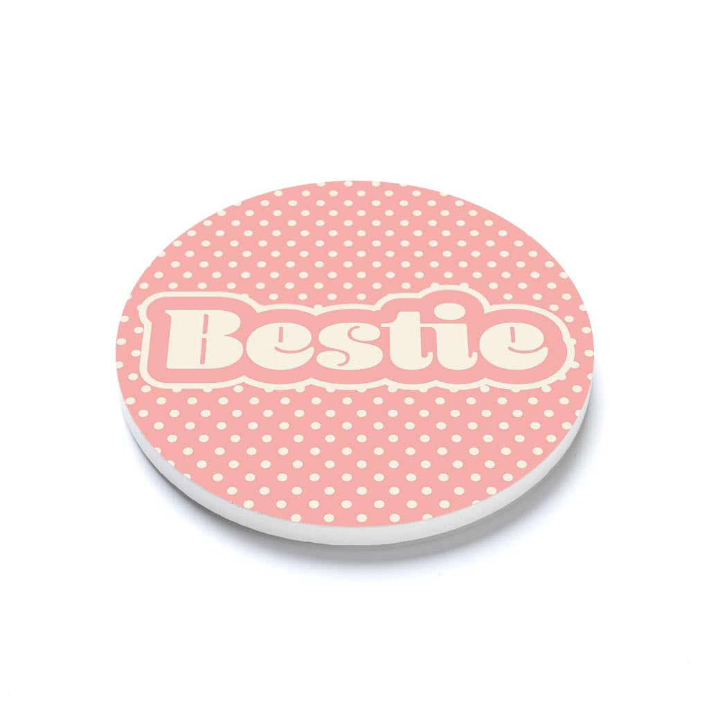 Valentine's Day Bestie Pink Polka Dot | 4x4