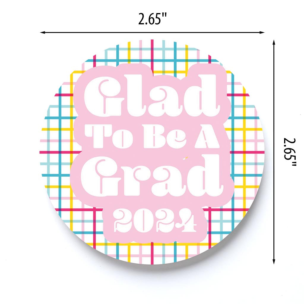 Graduation 2024 Glad To Be A Grad Colorful Grid | 2.65x2.65