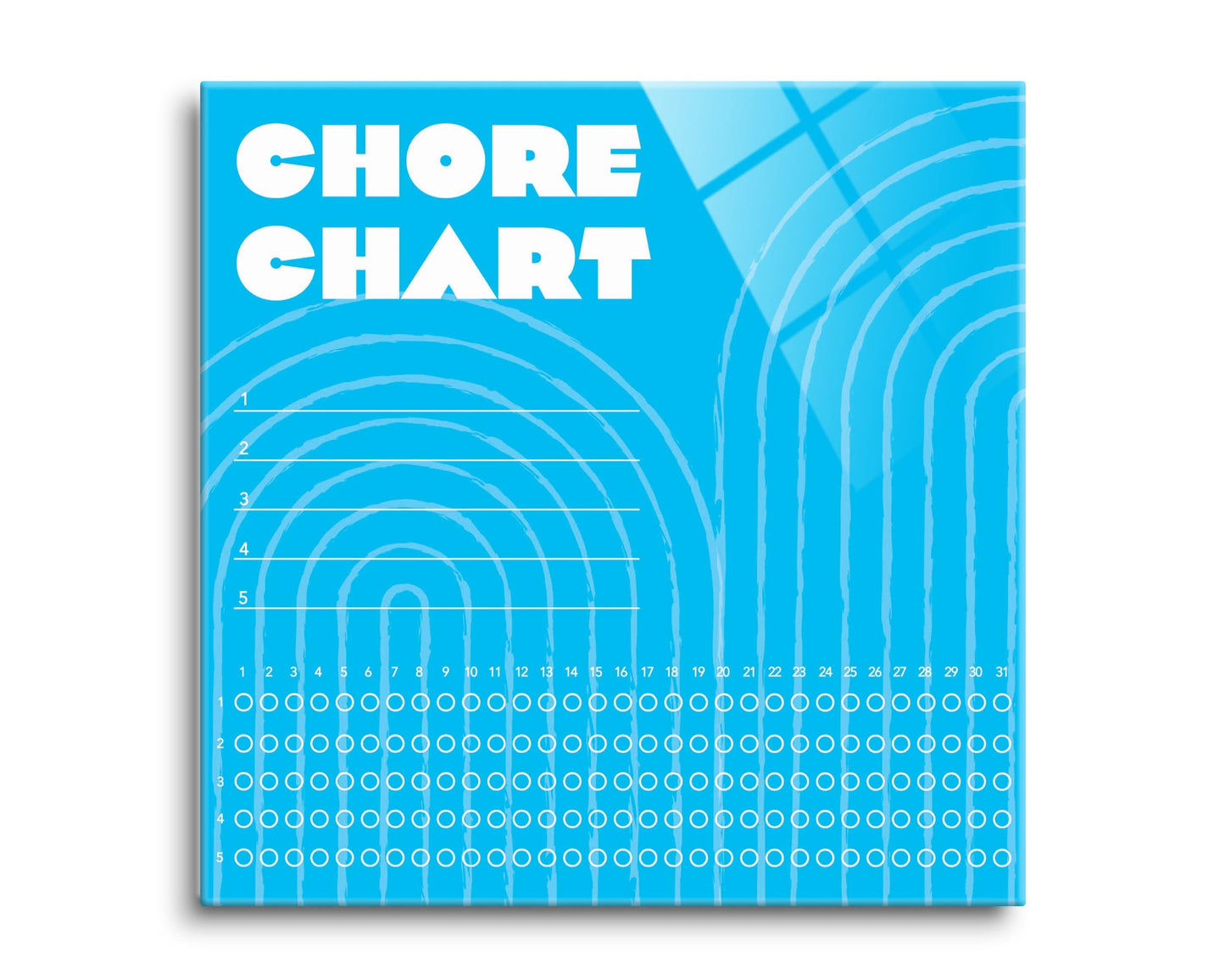 Neon Blue Chore Chart | 8x8