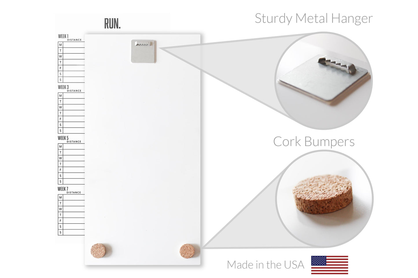 8 Week Running Tracker White | 12x24