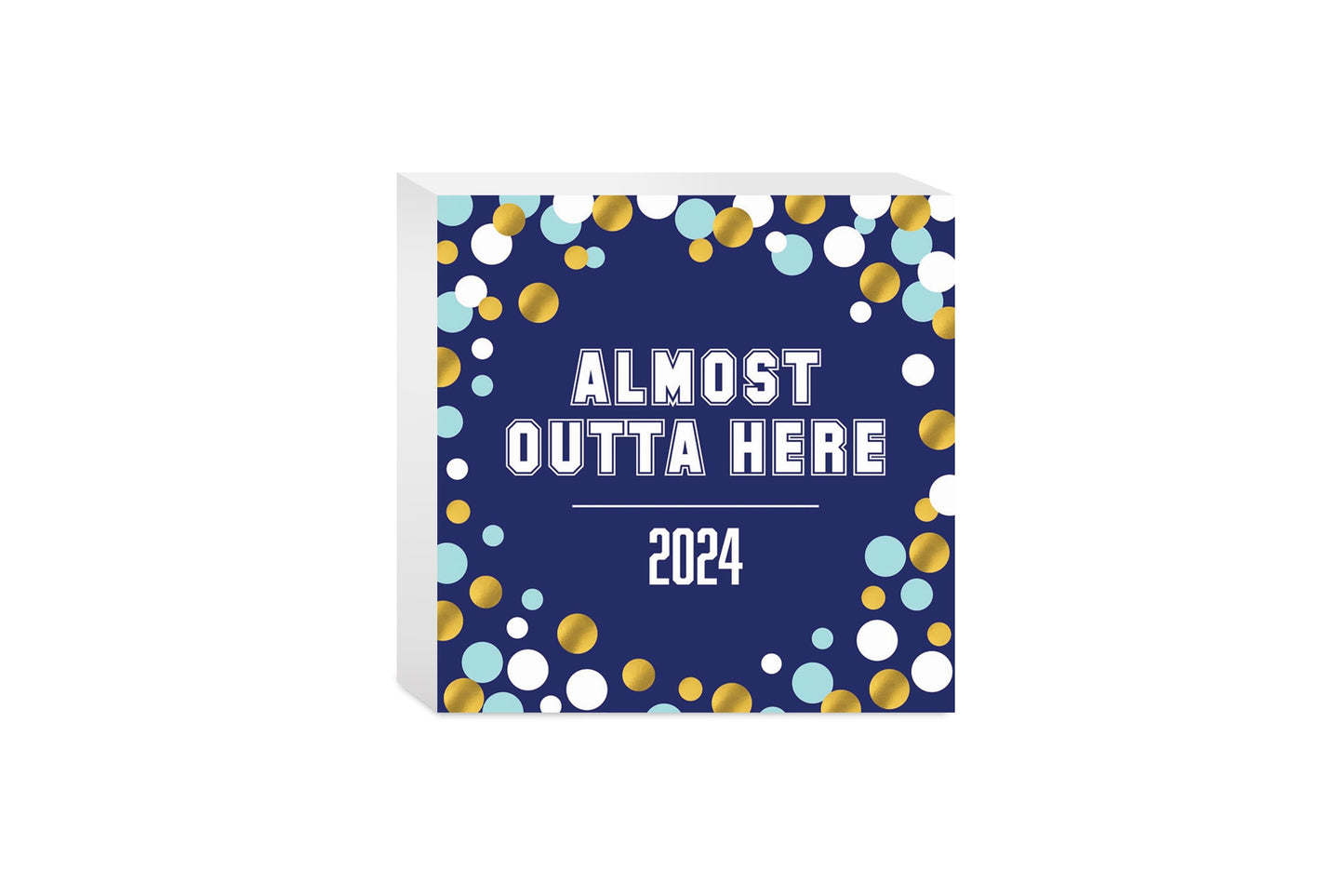 Graduation 2024 Outta Here Blue Confetti | 5x5