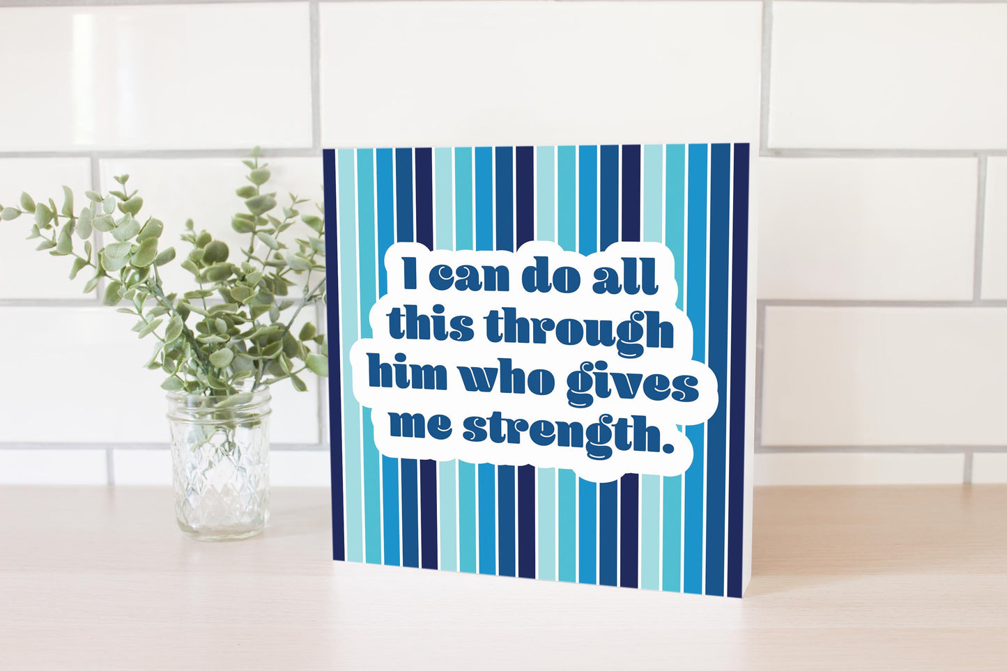 I Can Do All Blue Stripe | 10x10