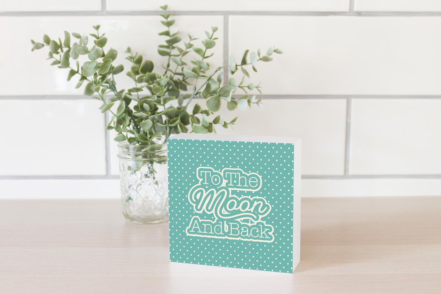 Valentine's Day To The Moon And Back Teal | 5x5