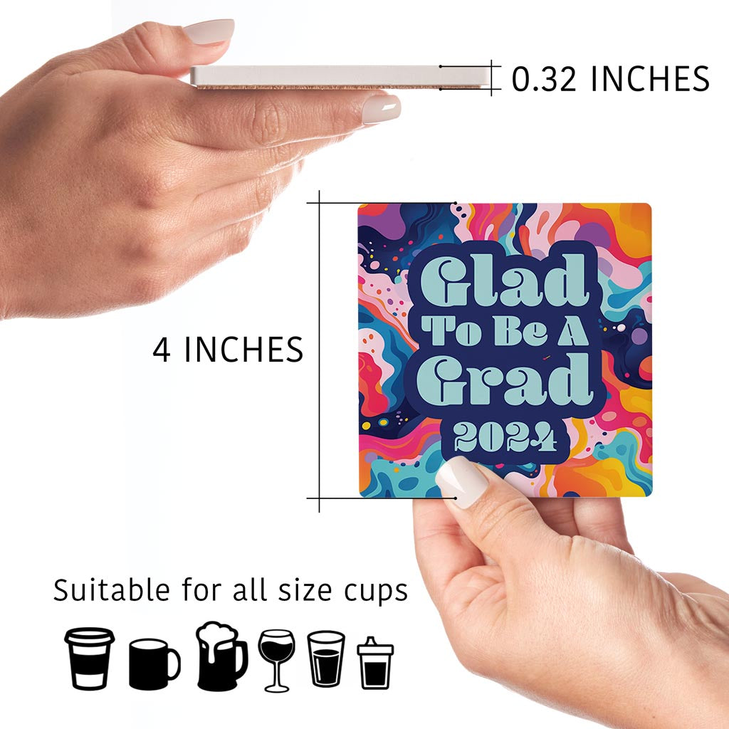 Graduation Offset Square Coaster Set | 4x4