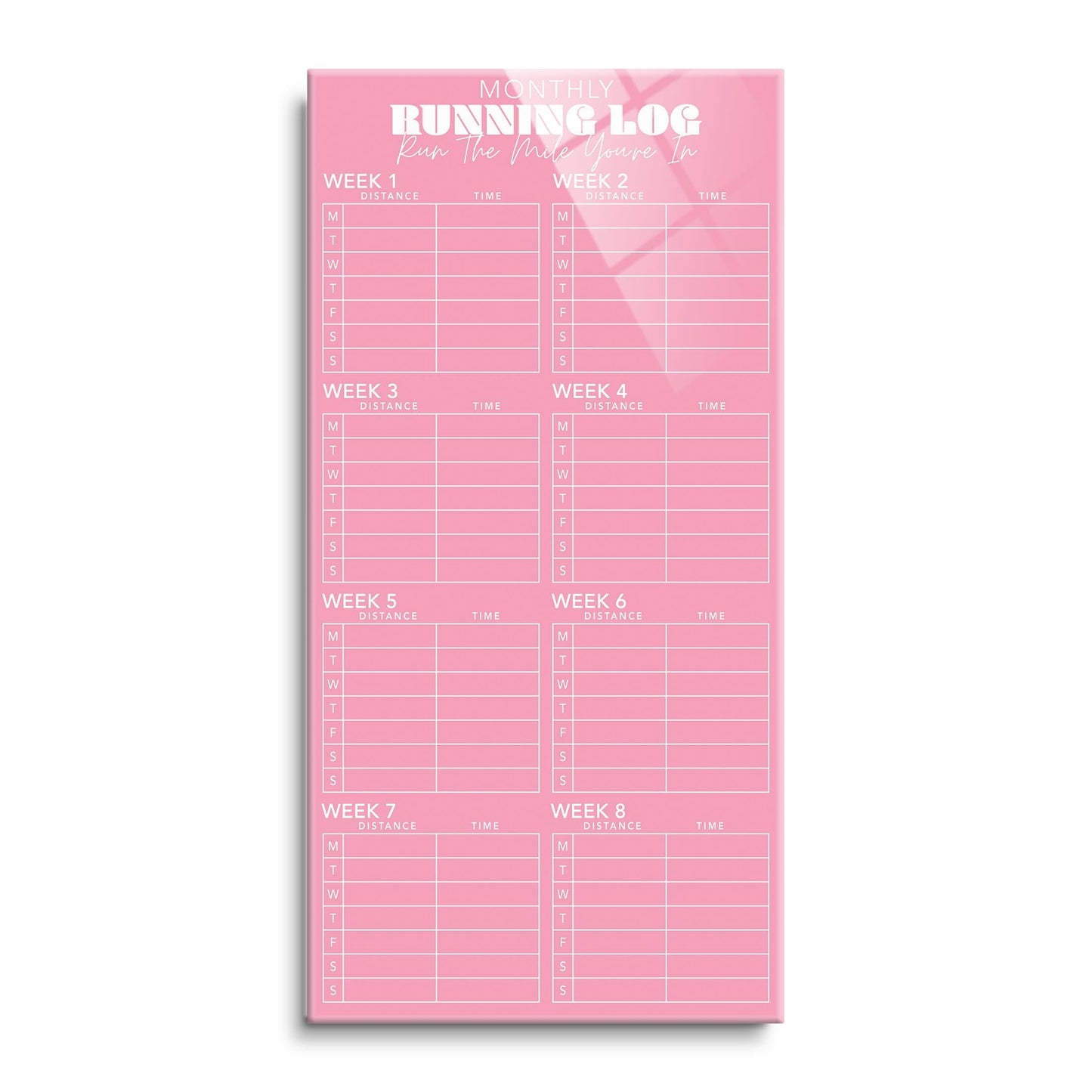 8 Week Running Tracker Pink | 12x24