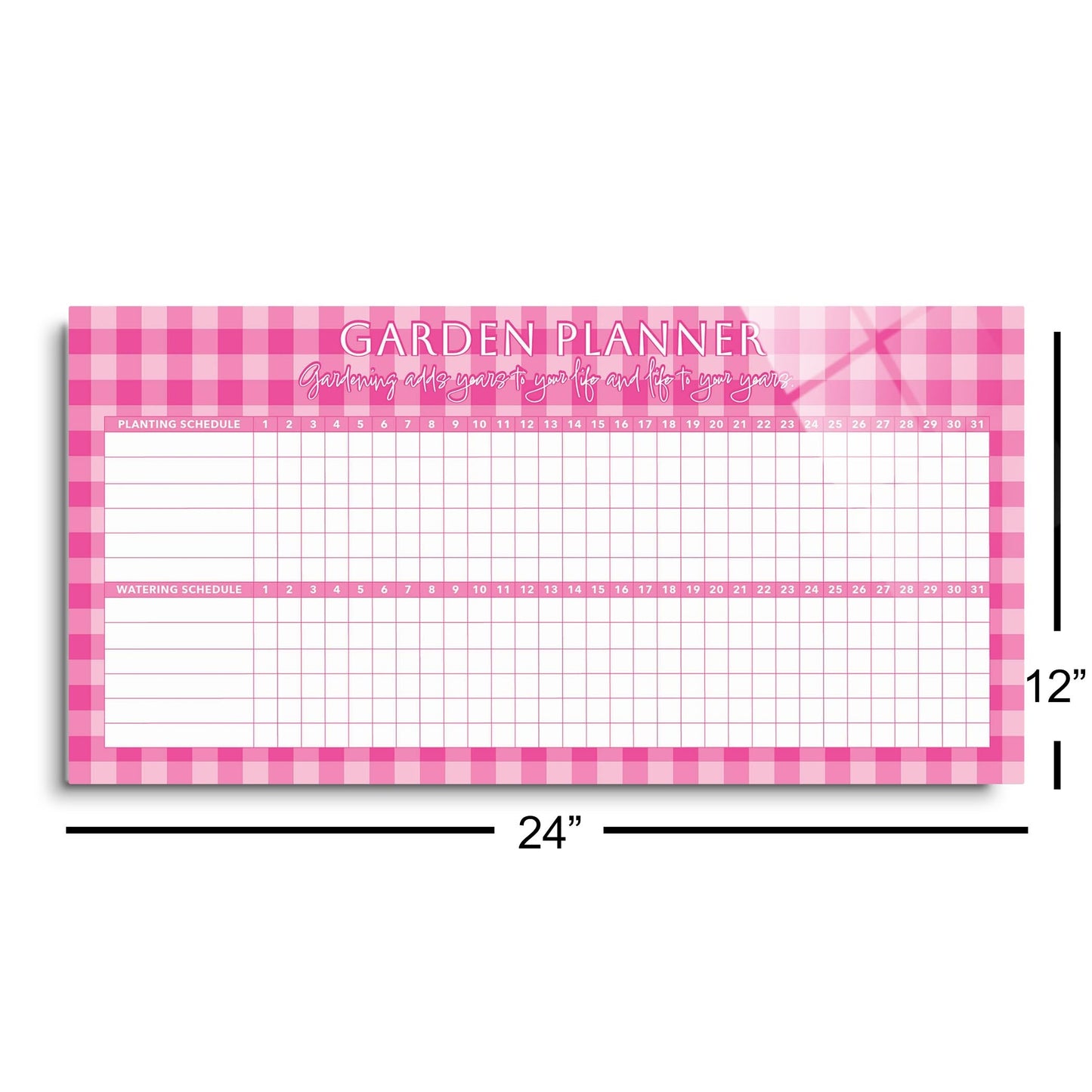 Garden Planner Pink Checker | 24x12